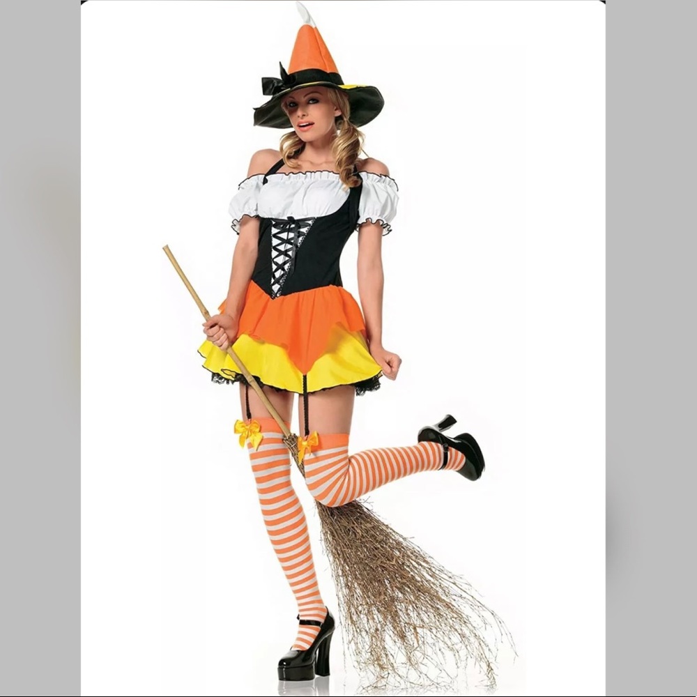 Leg Avenue Costume Kandy Korn Witch 83186 Orange/Black - Size Medium